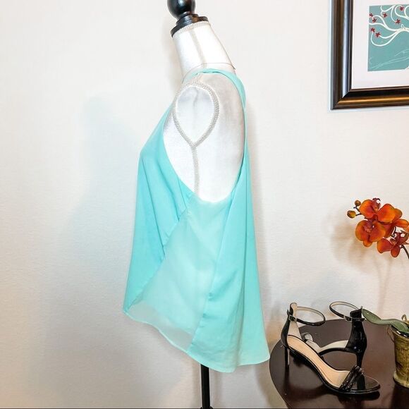 🍋 1. STATE • Mint Green Racer Back Tank w/Semi-Sheer Details at Sides - Picture 5 of 8